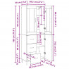 Highboard Czarny Dąb 69,5 x 34 x 180 cm Materiał drewnopochodny