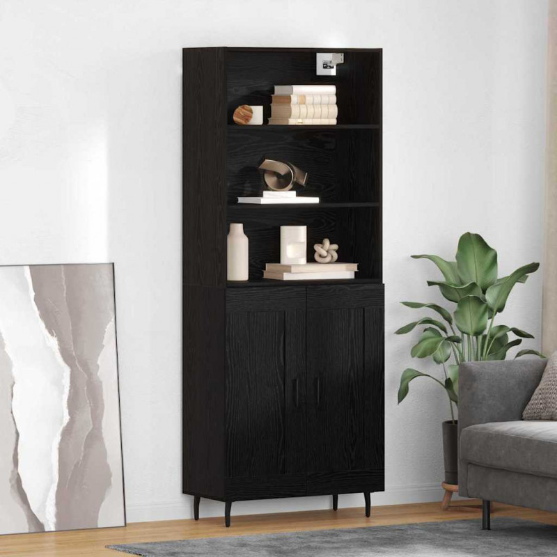 Highboard Czarny Dąb 69,5 x 34 x 180 cm
