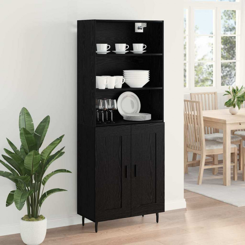Highboard Czarny Dąb 69,5 x 34 x 180 cm