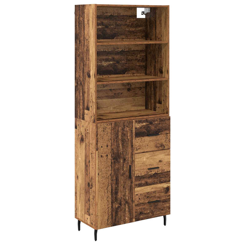 Highboard z szufladą 2 pcs Stare drewno Materiał drewnopochodny