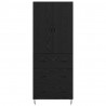 Highboard 2 pcs Czarny Dąb Drewno inżynieryjne i szkło