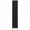 Highboard 2 pcs Czarny Dąb Drewno inżynieryjne i szkło