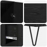 Highboard 2 pcs Czarny Dąb Drewno inżynieryjne i szkło