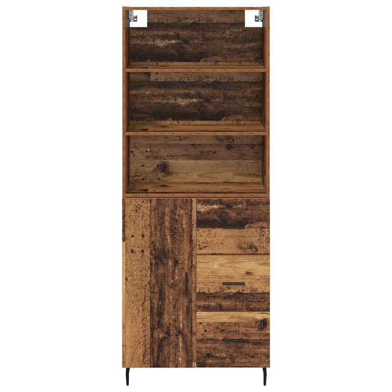 Highboard z szufladą 2 pcs Stare drewno Materiał drewnopochodny