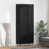 Highboard 2 pcs Czarny Dąb Materiał drewnopochodny
