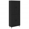 Highboard 2 pcs Czarny Dąb Materiał drewnopochodny