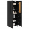 Highboard 2 pcs Czarny Dąb Materiał drewnopochodny