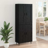 Highboard 2 pcs Czarny Dąb Materiał drewnopochodny