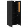 Highboard 2 pcs Czarny Dąb Materiał drewnopochodny