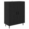Highboard 2 pcs Czarny Dąb Materiał drewnopochodny