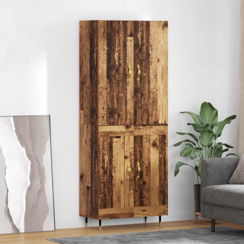 Highboard Montowane na ścianie Stare drewno 69,5 x 34 x 180 cm