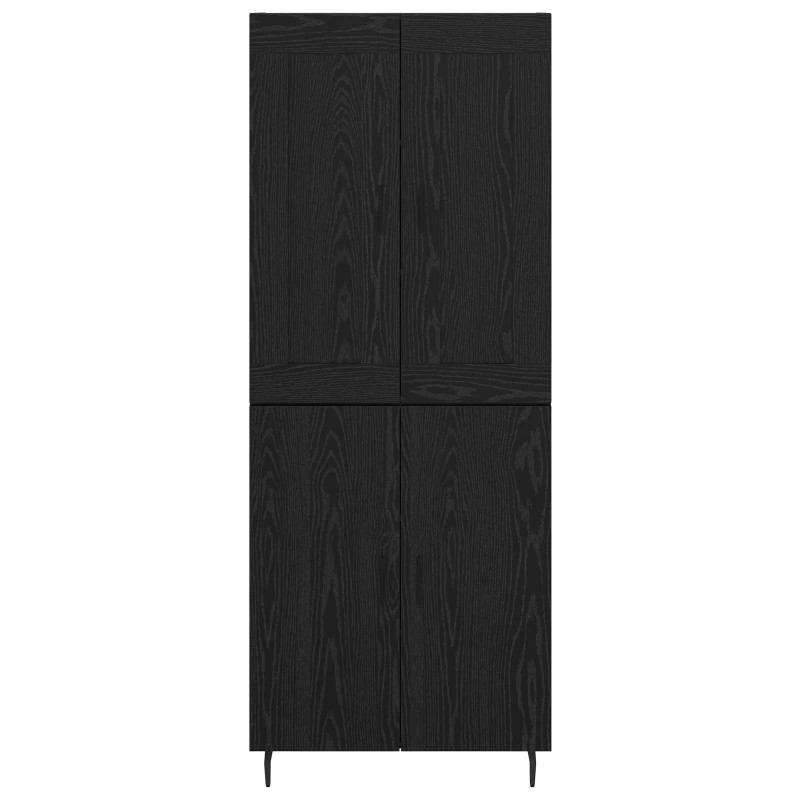 Highboard 2 pcs Czarny Dąb Materiał drewnopochodny