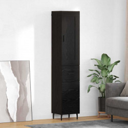 Highboard Czarny Dąb 34,5 x 34 x 180 cm Materiał drewnopochodny