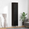 Highboard Czarny Dąb 34,5 x 34 x 180 cm Materiał drewnopochodny