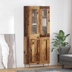 Highboard 2 pcs Stare drewno Materiał drewnopochodny