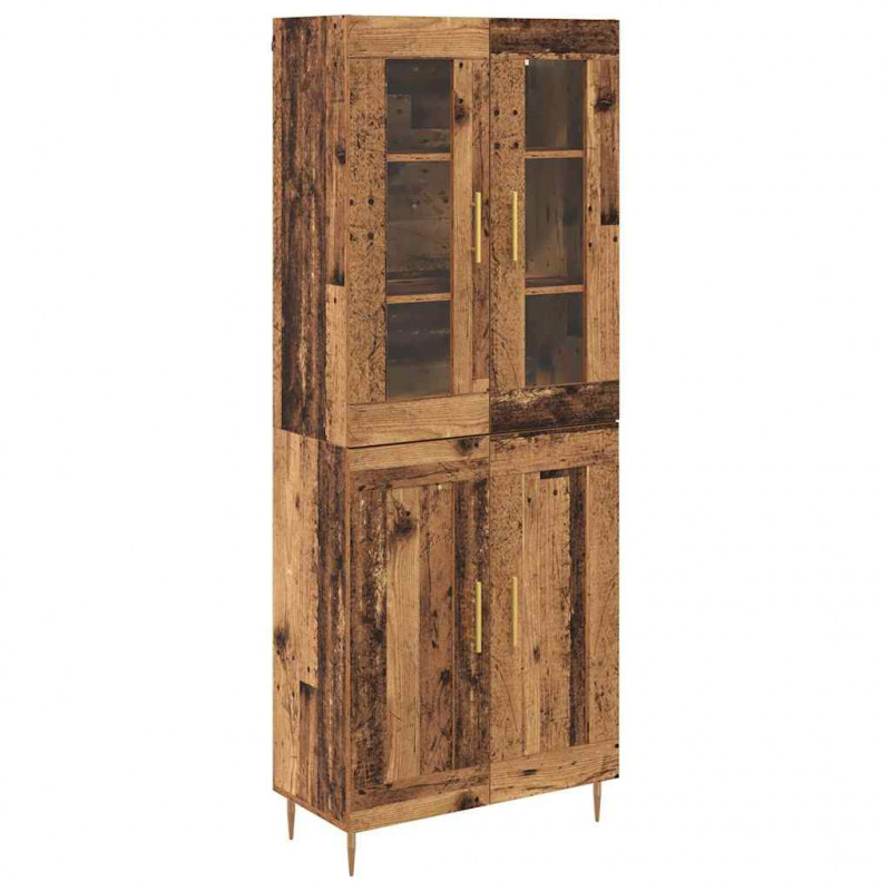 Highboard 2 pcs Stare drewno Materiał drewnopochodny