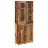 Highboard 2 pcs Stare drewno Materiał drewnopochodny
