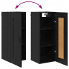 Highboard Czarny Dąb 34,5 x 34 x 180 cm Materiał drewnopochodny
