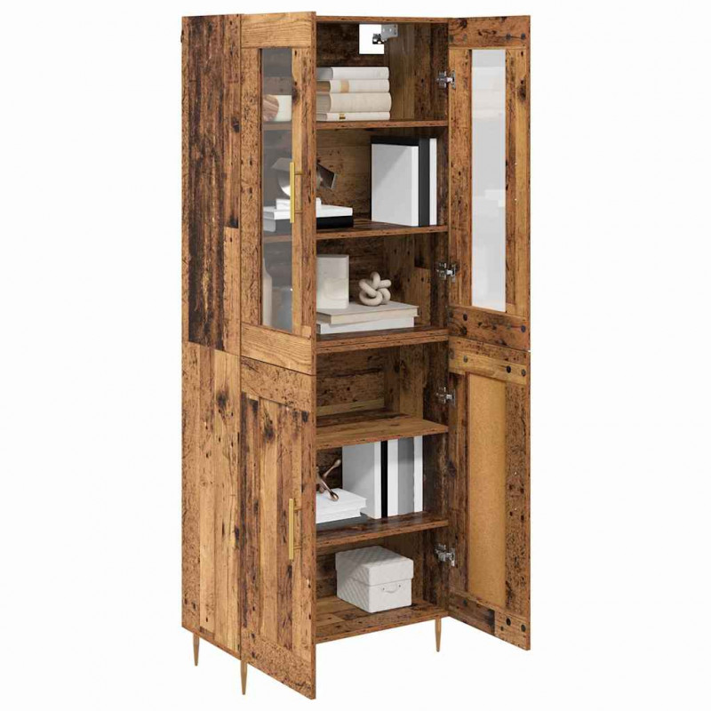 Highboard 2 pcs Stare drewno Materiał drewnopochodny