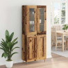 Highboard 2 pcs Stare drewno Materiał drewnopochodny