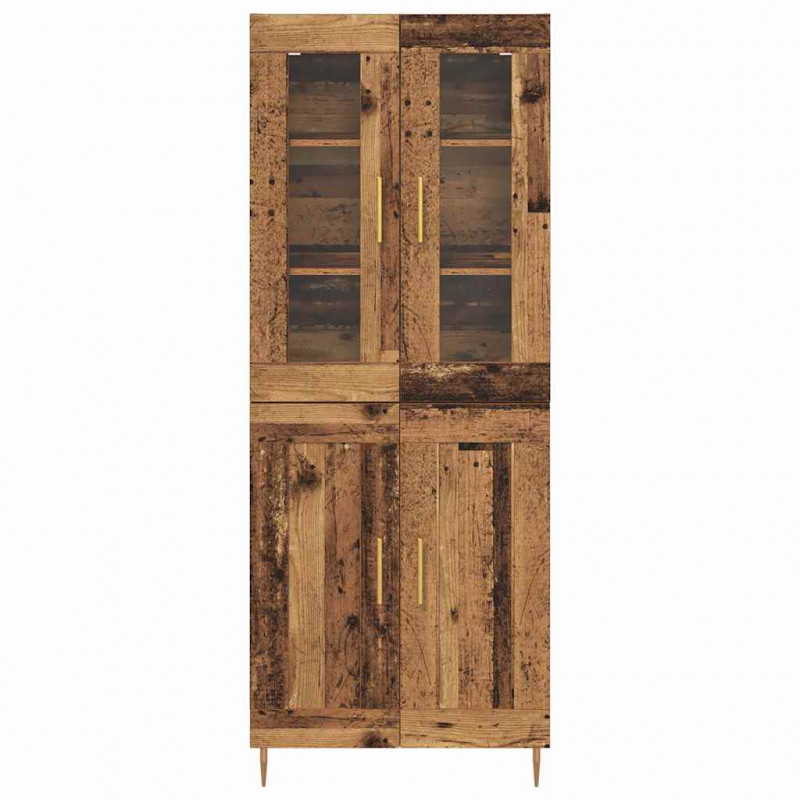 Highboard 2 pcs Stare drewno Materiał drewnopochodny