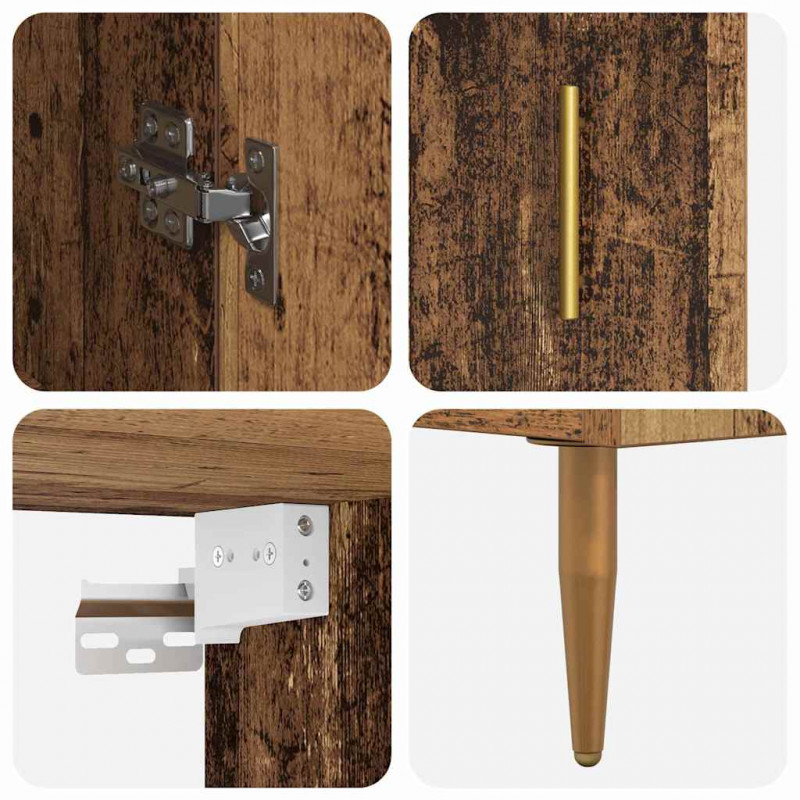 Highboard 2 pcs Stare drewno Materiał drewnopochodny
