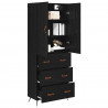 Highboard Czarny Dąb 69,5 x 34 x 180 cm Materiał drewnopochodny