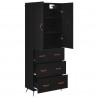 Highboard Czarny Dąb 69,5 x 34 x 180 cm Materiał drewnopochodny