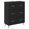 Highboard Czarny Dąb 69,5 x 34 x 180 cm Materiał drewnopochodny