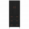 Highboard Czarny Dąb 69,5 x 34 x 180 cm Materiał drewnopochodny