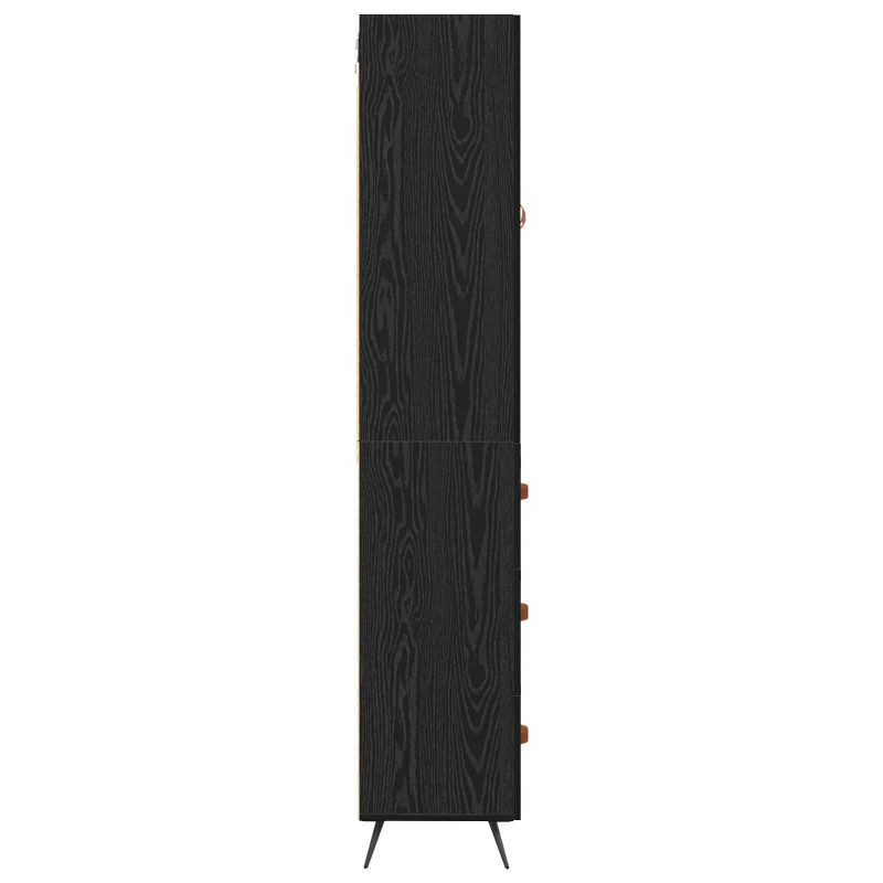 Highboard Czarny Dąb 69,5 x 34 x 180 cm Materiał drewnopochodny