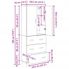 Highboard Czarny Dąb 69,5 x 34 x 180 cm Materiał drewnopochodny