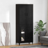 Highboard Czarny Dąb 69,5 x 34 x 180 cm Materiał drewnopochodny