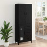 Highboard Czarny Dąb 69,5 x 34 x 180 cm Materiał drewnopochodny