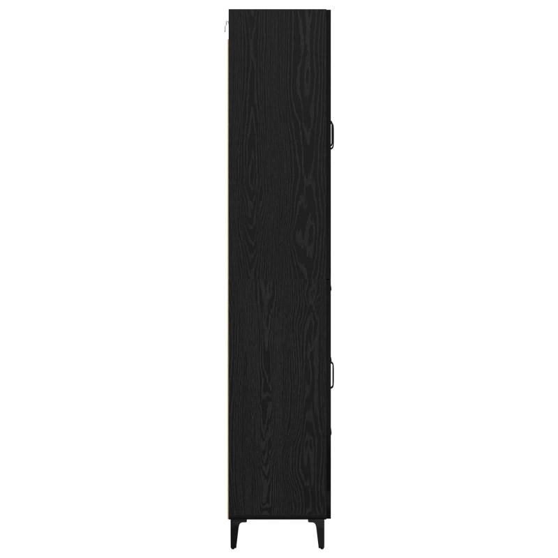 Highboard Czarny Dąb 69,5 x 34 x 180 cm Materiał drewnopochodny