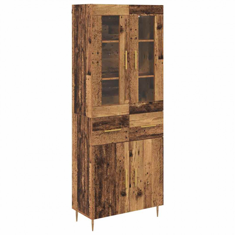 Highboard z szufladą 2 pcs Stare drewno Materiał drewnopochodny