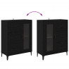 Highboard Czarny Dąb 69,5 x 34 x 180 cm Materiał drewnopochodny