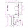 Highboard Czarny Dąb 69,5 x 34 x 180 cm Materiał drewnopochodny