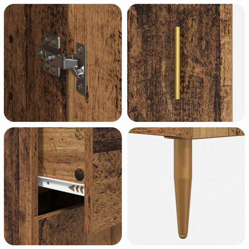Highboard z szufladą 2 pcs Stare drewno Materiał drewnopochodny