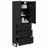 Highboard z szufladą 2 pcs Czarny Dąb 69,5 x 34 x 180 cm