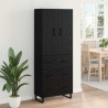 Highboard z szufladą 2 pcs Czarny Dąb 69,5 x 34 x 180 cm