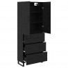 Highboard z szufladą 2 pcs Czarny Dąb 69,5 x 34 x 180 cm