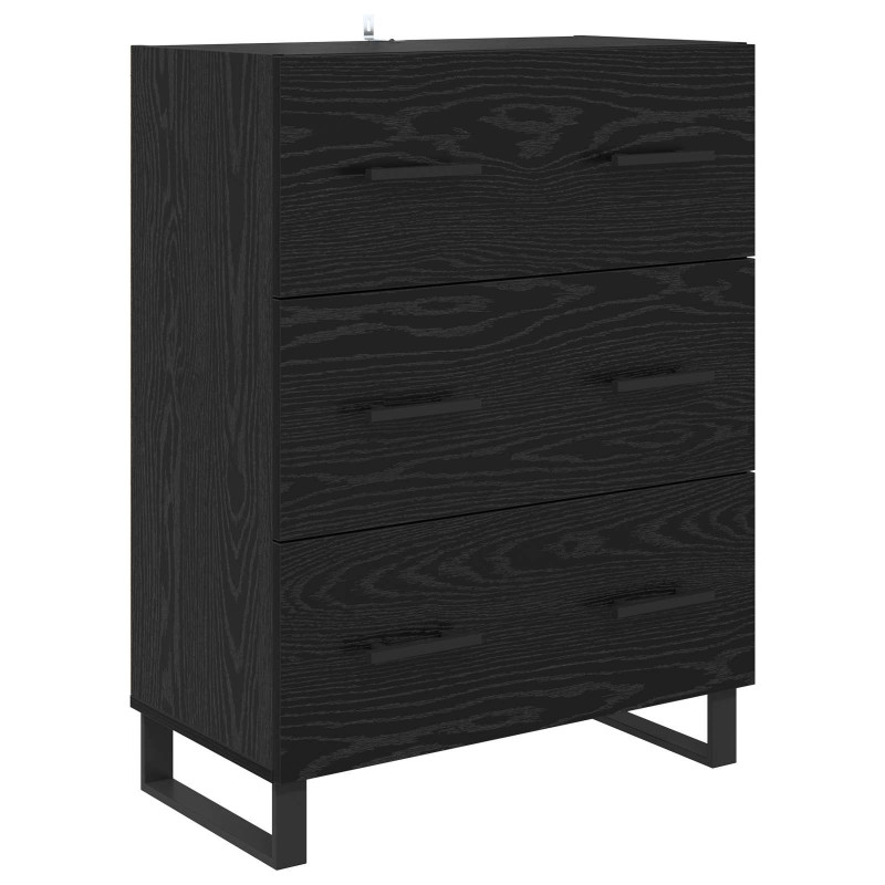 Highboard z szufladą 2 pcs Czarny Dąb 69,5 x 34 x 180 cm
