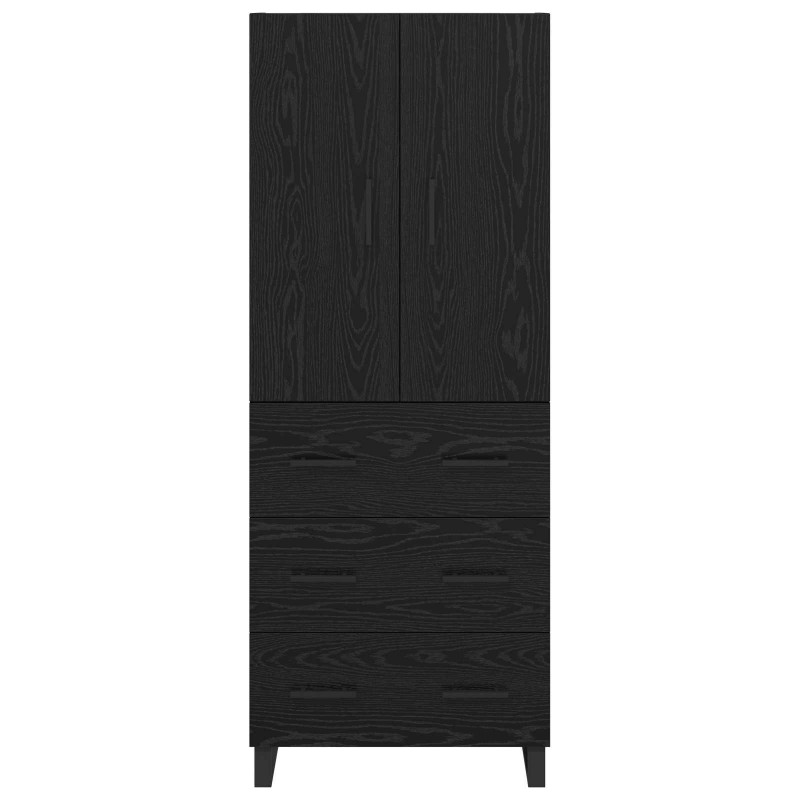Highboard z szufladą 2 pcs Czarny Dąb 69,5 x 34 x 180 cm