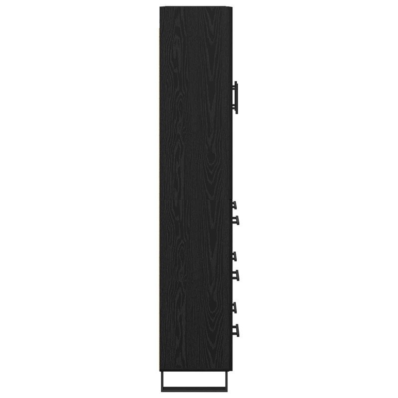 Highboard z szufladą 2 pcs Czarny Dąb 69,5 x 34 x 180 cm