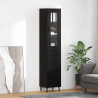 Highboard Czarny Dąb 34,5 x 34 x 180 cm Materiał drewnopochodny