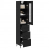 Highboard Czarny Dąb 34,5 x 34 x 180 cm Materiał drewnopochodny