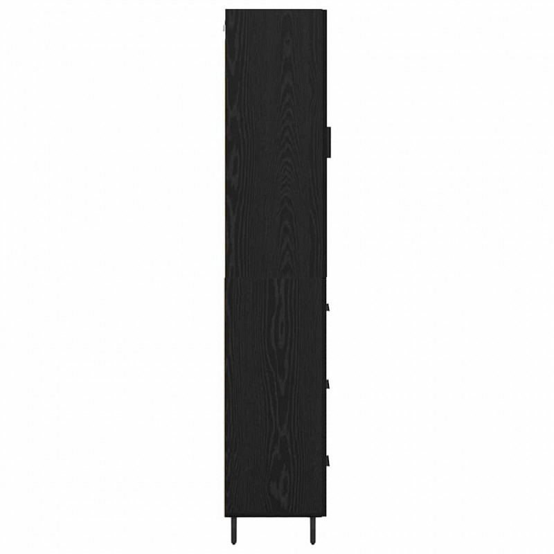 Highboard Czarny Dąb 34,5 x 34 x 180 cm Materiał drewnopochodny