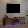 Szafka RTV z LED z paskami LED Stare drewno 140 x 34 x 40 cm