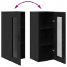 Highboard Czarny Dąb 34,5 x 34 x 180 cm Materiał drewnopochodny